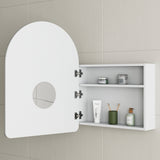 Arco Arch 600mm x 800mm Mirrored Shaving Cabinet, Matte White