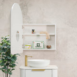Arco Arch 600mm x 800mm Mirrored Shaving Cabinet, Matte White