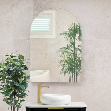 Arco Arch 700mm x 1000mm Mirrored Shaving Cabinet, Matte Black