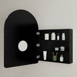 Arco Arch 700mm x 1000mm Mirrored Shaving Cabinet, Matte Black