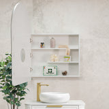 Arco Arch 700mm x 1000mm Mirrored Shaving Cabinet, Matte White