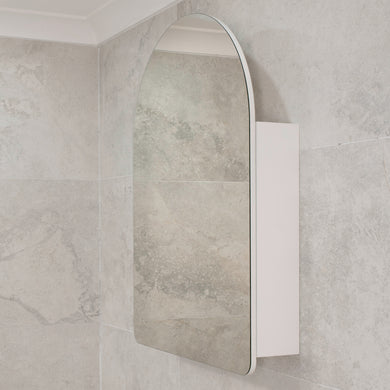 Arco Arch 700mm x 1000mm Mirrored Shaving Cabinet, Matte White