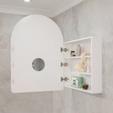 Arco Arch 700mm x 1000mm Mirrored Shaving Cabinet, Matte White