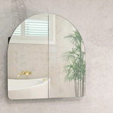 Arco Arch 800mm x 800mm Mirrored Shaving Cabinet, Matte Black