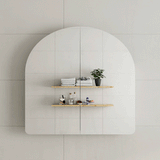 Arco Arch 800mm x 800mm Mirrored Shaving Cabinet, Matte Black