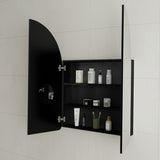 Arco Arch 800mm x 800mm Mirrored Shaving Cabinet, Matte Black