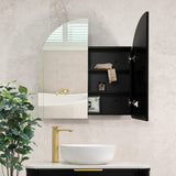 Arco Arch 800mm x 800mm Mirrored Shaving Cabinet, Matte Black