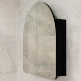 Arco Arch 800mm x 800mm Mirrored Shaving Cabinet, Matte Black