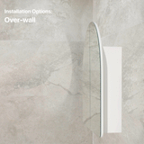 Arco Arch 800mm x 800mm Mirrored Shaving Cabinet, Matte White