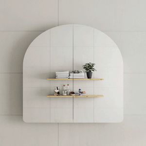 *Clearance* Arco Arch 800mm x 800mm Mirrored Shaving Cabinet, Matte White