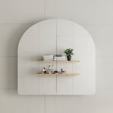 Arco Arch 800mm x 800mm Mirrored Shaving Cabinet, Matte White