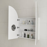 *Clearance* Arco Arch 800mm x 800mm Mirrored Shaving Cabinet, Matte White