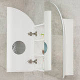 Arco Arch 800mm x 800mm Mirrored Shaving Cabinet, Matte White