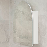 Arco Arch 800mm x 800mm Mirrored Shaving Cabinet, Matte White