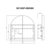 Arco Arch 800mm x 800mm Mirrored Shaving Cabinet, Matte White