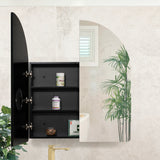 Arco Arch 850mm x 1000mm Mirrored Shaving Cabinet, Matte Black