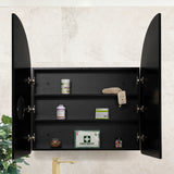 Arco Arch 850mm x 1000mm Mirrored Shaving Cabinet, Matte Black