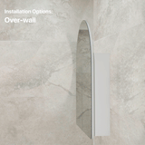 Arco Arch 850mm x 1000mm Mirrored Shaving Cabinet, Matte White