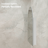 Arco Arch 850mm x 1000mm Mirrored Shaving Cabinet, Matte White