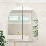 Arco Arch 850mm x 1000mm Mirrored Shaving Cabinet, Matte White