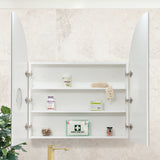 Arco Arch 850mm x 1000mm Mirrored Shaving Cabinet, Matte White