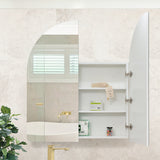 Arco Arch 850mm x 1000mm Mirrored Shaving Cabinet, Matte White