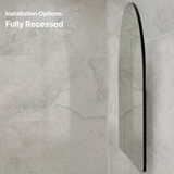 Arco Arch 1000mm x 1000mm Mirrored Shaving Cabinet, Matte Black