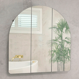 Arco Arch 1000mm x 1000mm Mirrored Shaving Cabinet, Matte Black