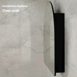 Arco Arch 1000mm x 1000mm Mirrored Shaving Cabinet, Matte Black