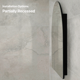 Arco Arch 1000mm x 1000mm Mirrored Shaving Cabinet, Matte Black