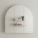 Arco Arch 1000mm x 1000mm Mirrored Shaving Cabinet, Matte Black