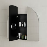 Arco Arch 1000mm x 1000mm Mirrored Shaving Cabinet, Matte Black