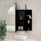 Arco Arch 1000mm x 1000mm Mirrored Shaving Cabinet, Matte Black