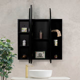 Arco Arch 1000mm x 1000mm Mirrored Shaving Cabinet, Matte Black