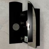 Arco Arch 1000mm x 1000mm Mirrored Shaving Cabinet, Matte Black