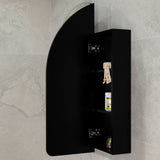 Arco Arch 1000mm x 1000mm Mirrored Shaving Cabinet, Matte Black