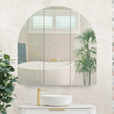 Arco Arch 1000mm x 1000mm Mirrored Shaving Cabinet, Matte White