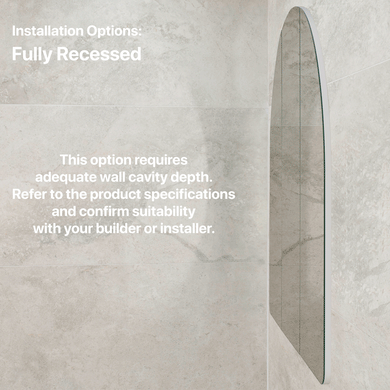 Arco Arch 1000mm x 1000mm Mirrored Shaving Cabinet, Matte White