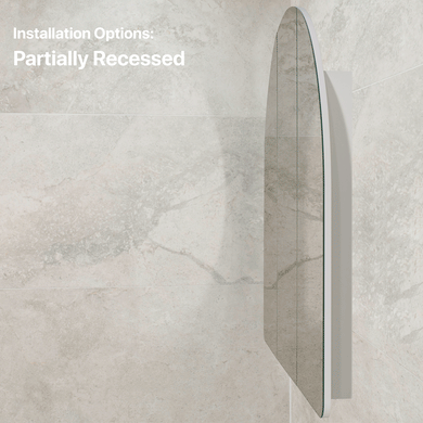 Arco Arch 1000mm x 1000mm Mirrored Shaving Cabinet, Matte White
