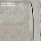 Arco Arch 1150mm x 1000mm Mirrored Shaving Cabinet, Matte Black