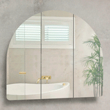 Arco Arch 1150mm x 1000mm Mirrored Shaving Cabinet, Matte Black