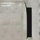 Arco Arch 1150mm x 1000mm Mirrored Shaving Cabinet, Matte Black