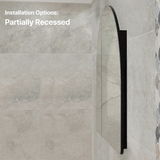 Arco Arch 1150mm x 1000mm Mirrored Shaving Cabinet, Matte Black