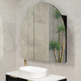 Arco Arch 1150mm x 1000mm Mirrored Shaving Cabinet, Matte Black