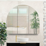 Arco Arch 1150mm x 1000mm Mirrored Shaving Cabinet, Matte Black