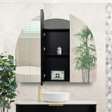 Arco Arch 1150mm x 1000mm Mirrored Shaving Cabinet, Matte Black