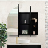 Arco Arch 1150mm x 1000mm Mirrored Shaving Cabinet, Matte Black