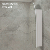 Arco Arch 1150mm x 1000mm Mirrored Shaving Cabinet, Matte White