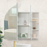 Arco Arch 1150mm x 1000mm Mirrored Shaving Cabinet, Matte White