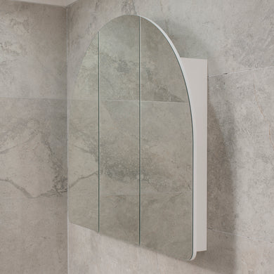 Arco Arch 1150mm x 1000mm Mirrored Shaving Cabinet, Matte White